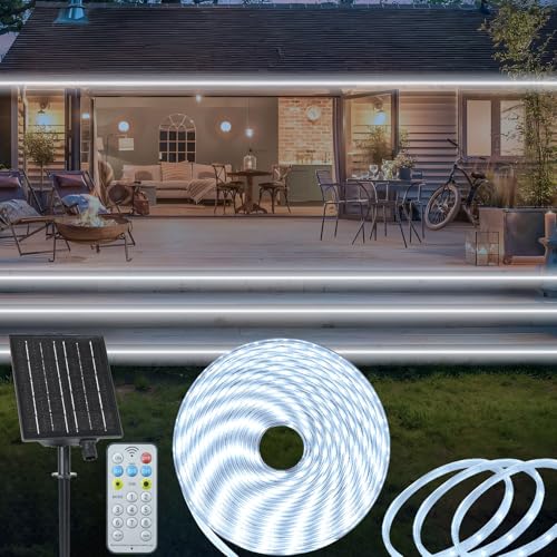 Tira LED solar 32.8ft impermeable IP68 color blanco frío miniatura 1