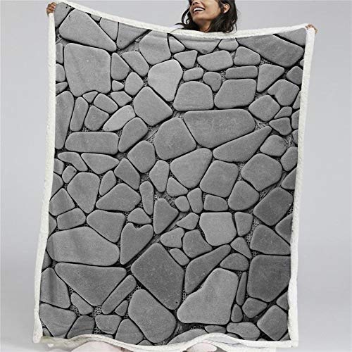 Blanket Stein Sherpa Wolldecke Gemauerten Wand Decke Natürliche Bettwäsche Plüsch Mikrofaser-Decke 3D Animal (Color : 3, Size : 130cmx150cm)
