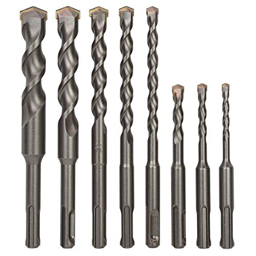 Sabre Tools 8-Piece SDS Plus Drill Bit Set, Carbide Tipped, Rotary Hammer Drill Bits for Brick, Stone, Concrete