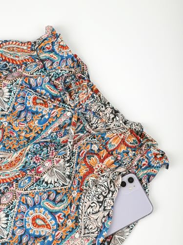 Women's Vibrant Paisley Print Harem Pants, Elastic Waist Loose-fit Trousers, Boho-Chic Style, Ideal for Summer Outings4