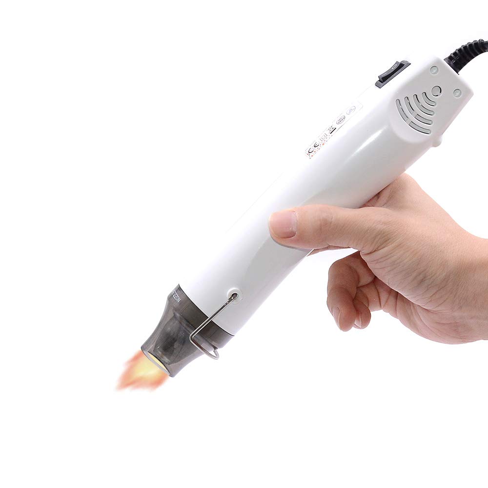 mofa Neu Mini Heißluftpistole Elektrische 300W Mini Shrink Heat Tool Embossing Heat Tool Mini Heißluftfön DIY Werkzeug (Weiß)