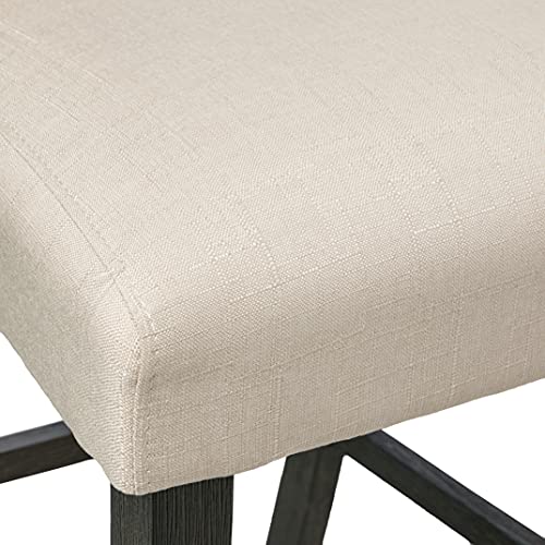 Roundhill Furniture Hendley Solid Wood Tufted Counter Height Stools, Set Of 2, Tan #TOP4