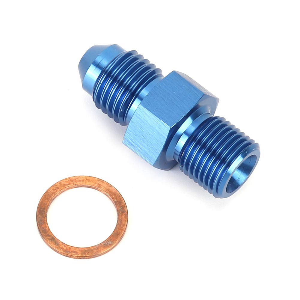 Adaptateur Alimentation Huile AN-4 (4AN) Vers M11x1.0 Avec Restriction 1mm - Pour Turbo Garrett - Aluminium Bleu