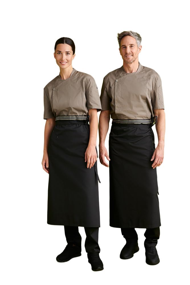 Grembiule francese per ospitalità professionale Unisex. Tasca con toppa asimmetrica sul lato destro. 65% poliestere 35% cotone. Abbigliamento cuoco / cuoco. Rif: 6421