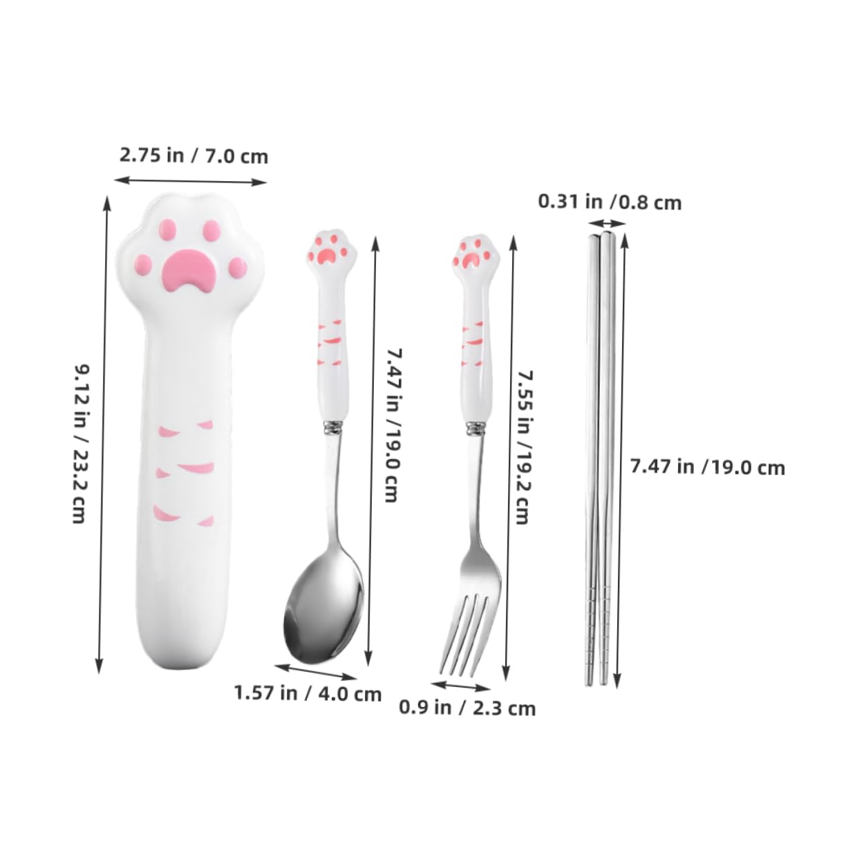 MAGICLULU 1Set Stainless Steel Portable Utensil Set Camping Tableware with Fork Spoon Chopsticks Storage Case Lightweight Cutlery for Outdoor Activities Travel Picnics