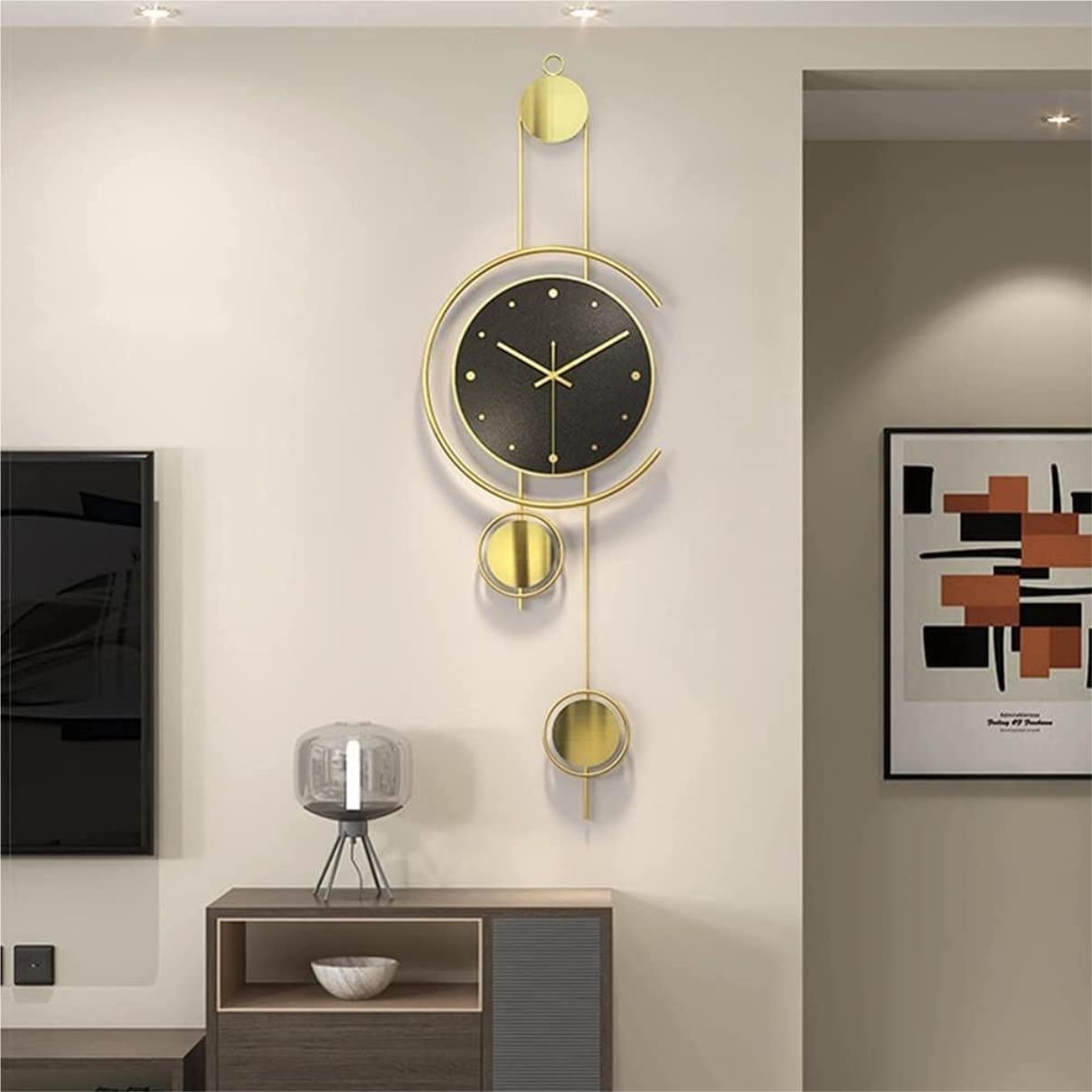 Zegar Ścienna Wiszący Nowoczesny Geometryczny Ponadgabarytowy Zegar Ścienny Do Salonów Minimalistyczny Zegar Ścienny Cichy Nie Tykający Kuchnie Biura Hotele Zegar Ścienny Nowoczesny