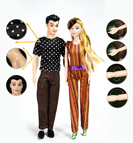 Image of Tickles Sweet Boy & Girl Couple Set of 2 Plastic Dolls for Kids Room & Home Decoration (Design May Vary Size: 30 cm)