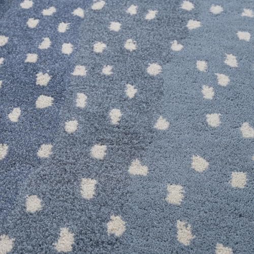 Tapete contemporáneo de lana 100% azul 9' x 12' miniatura 7