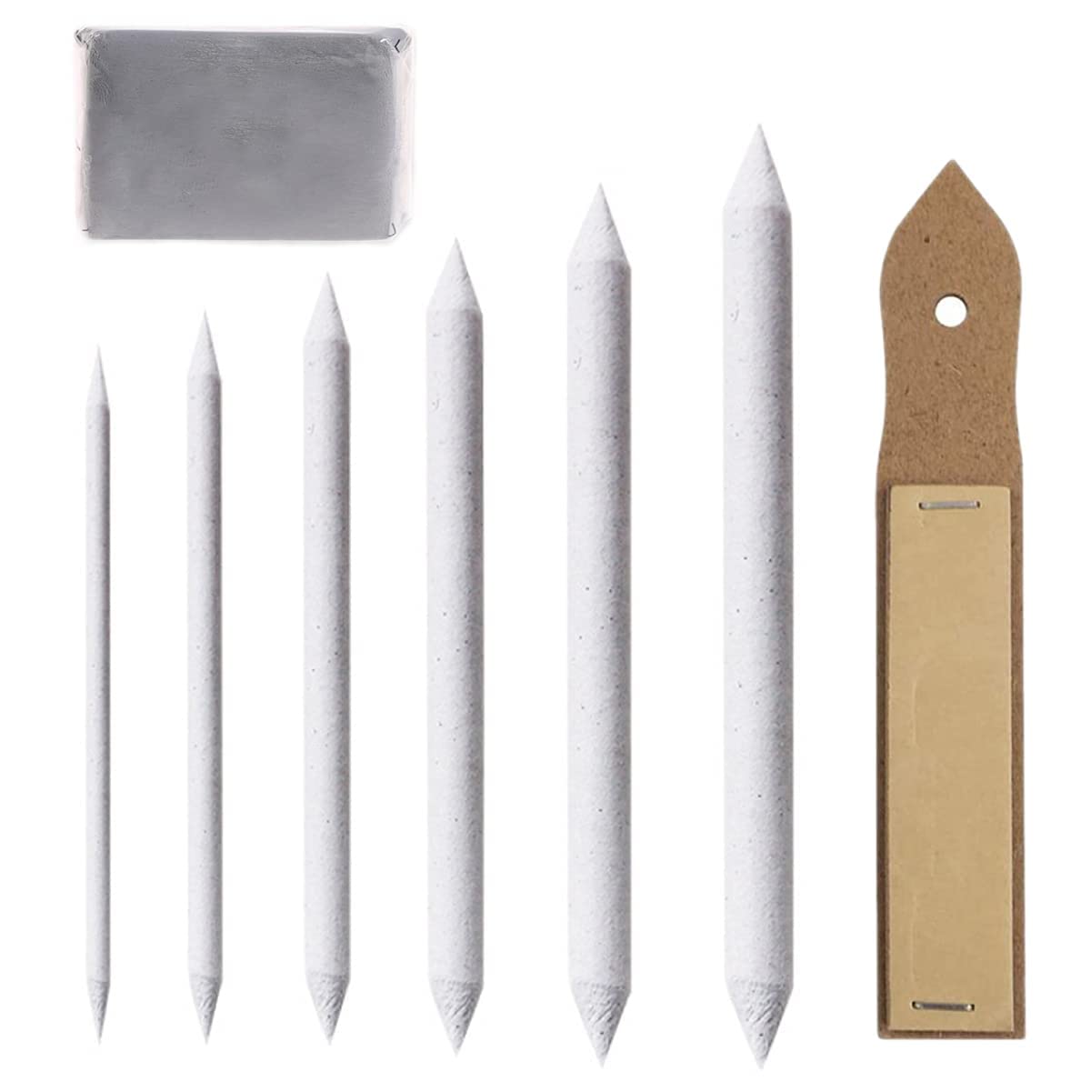 Sketch Drawing Tools Set, 8 Pcs Drawing Accessories, Blending Stump, Kneadable eraser, Sandpaper pointer