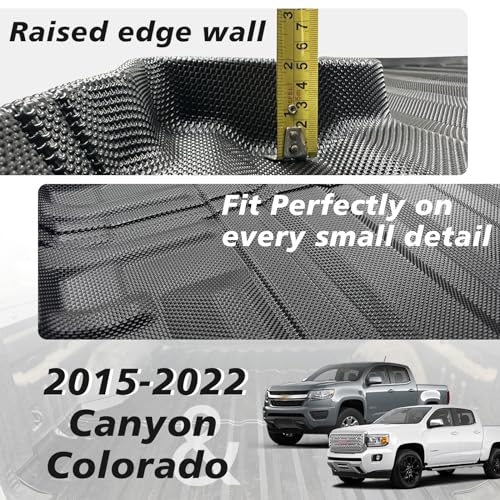 Image of TripleAliners Truck Mat Compatible with 2015-2022 Chevy Colorado /GMC Canyon 5FT Accessories, Truck Bed Mat Heavy Duty Custom Fit All Weather Protection TPE Pickup Liner