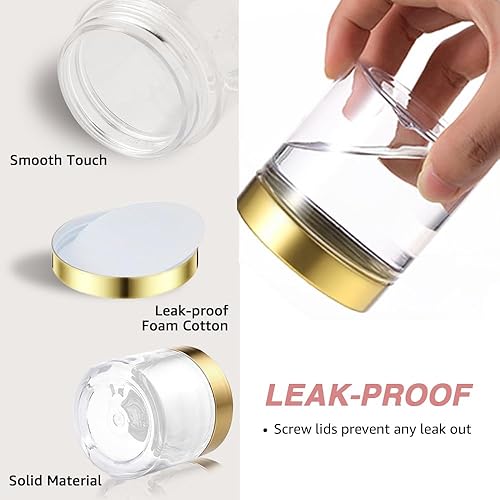 Miniatura 10 de Recipientes de slime de 4 onzas con tapas + frascos redondos de muestras de 0.71 oz (juego de 24) recipientes de plástico pequeños vacíos con tapas