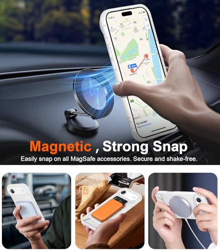 Image of Designed for iPhone Air Case, [Built-in Invisible Kickstand][Compatible with MagSafe][Military Grade Shockproof] Slim Translucent Matte Phone Case 6.5 inch (Clear Matte)