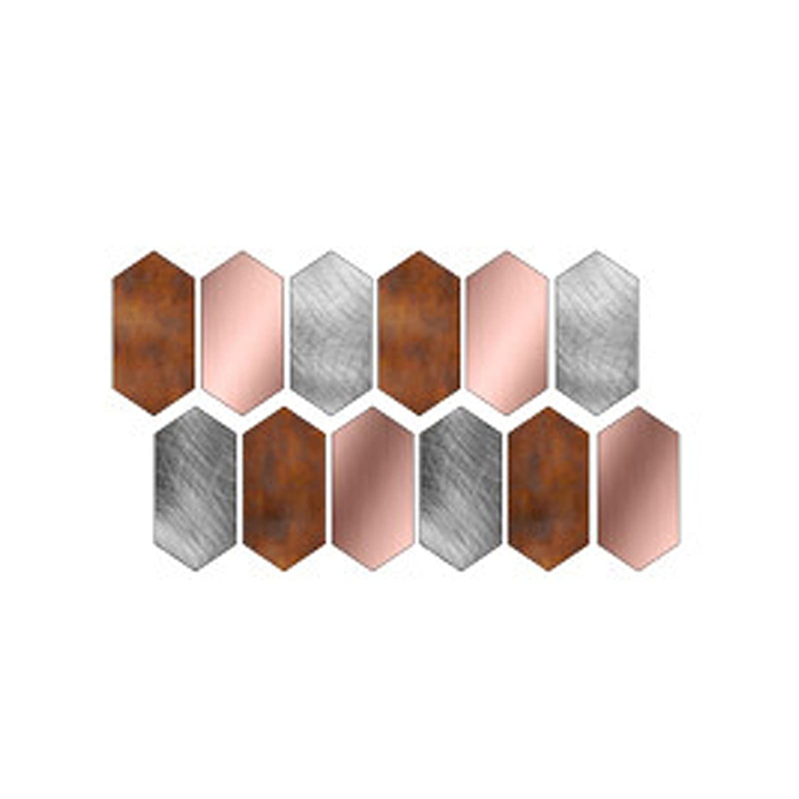 FRAKYENHexagon Peel and Stick Backsplash 12-Sheet Self Adhesive Kitchen Backsplash Stick on Tiles Waterproof Wall Tiles Decorative for Bathroom Shower Furniture Camper Car Multicolored 4"x8"