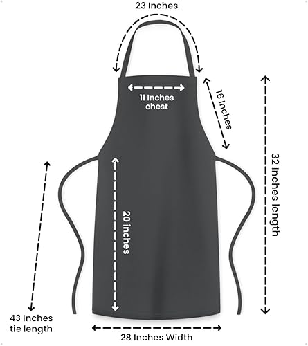 Miniatura 6 de Aprons for Men - 100% Polyester Chef Apron Women with Extra Long Ties - Cooking Aprons for Women & Mens Apron