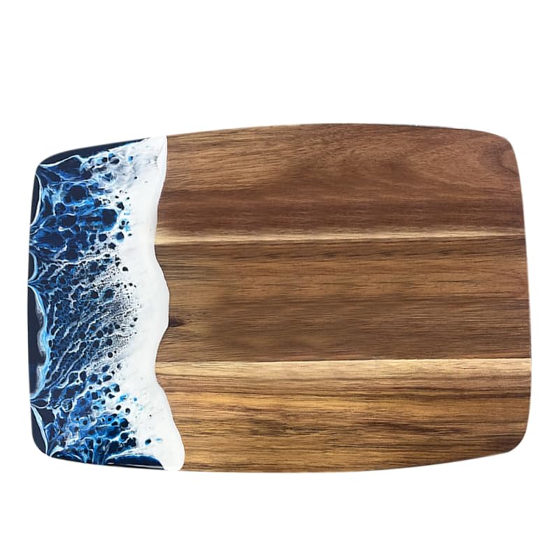 Tabla de cortar redonda de madera 36 x 36 x 1.5 cm miniatura 1