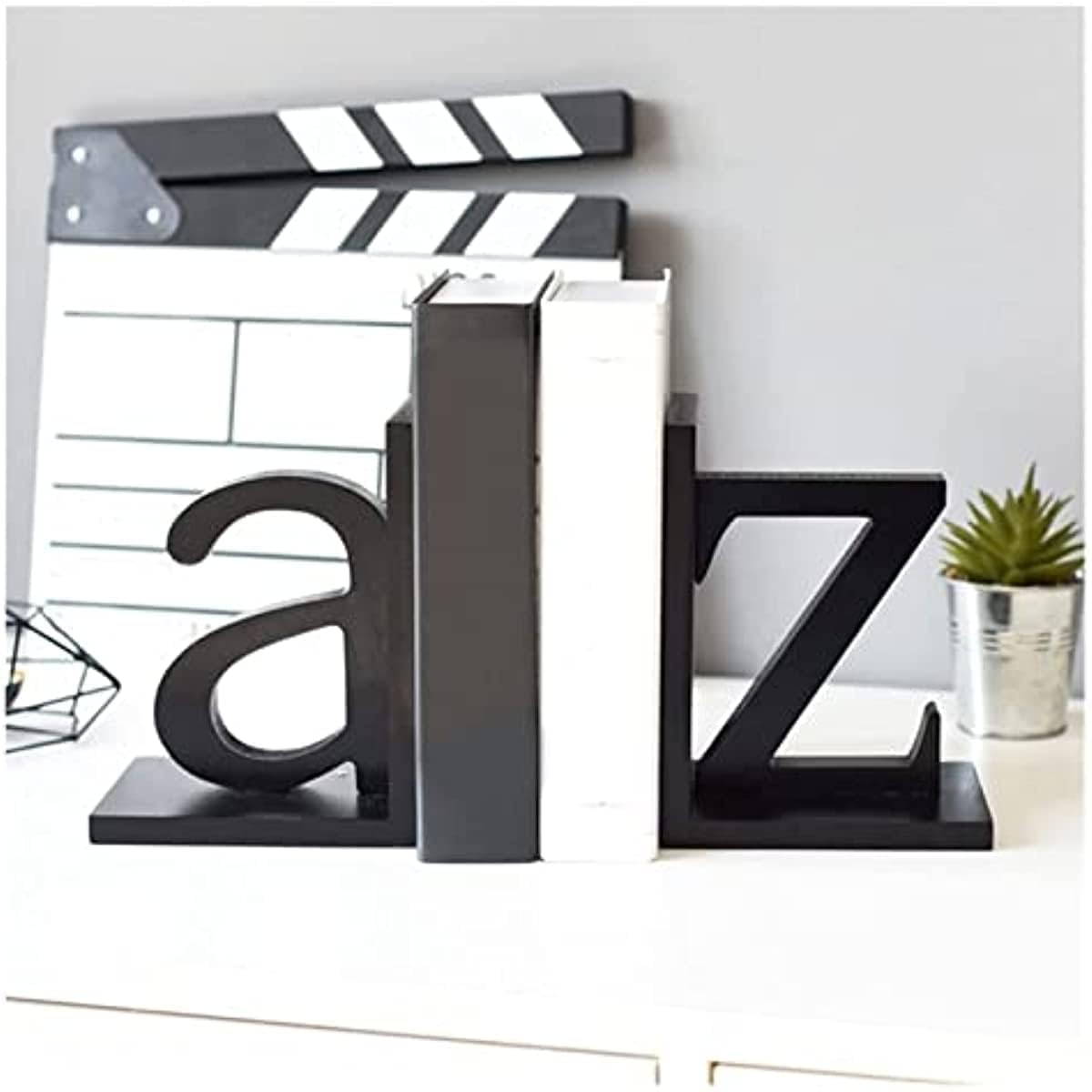 Sujetalibros Decorativos, tapón de Libro, sujetalibros de Letras Simple y Moderno, Estante de Oficina, sujetalibros, Adorno de Estante de Letras