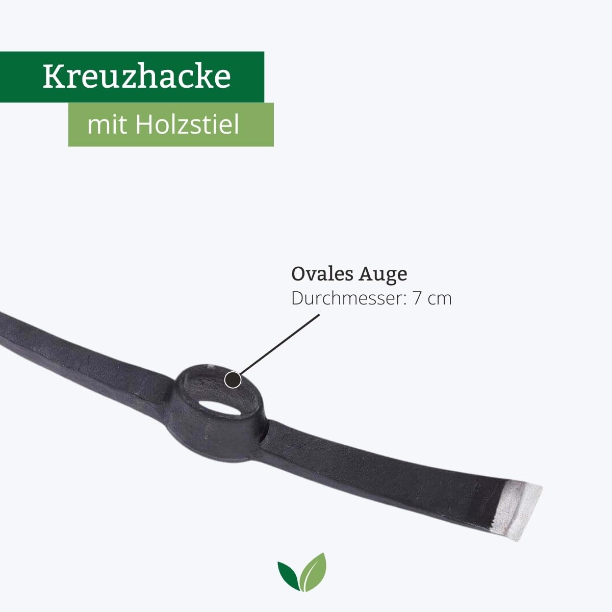 Kreuzhacke 3 kg aus gehärtetem & geschmiedetem Stahl | Stabiler Eschenstiel 95 cm | Spitzhacke & Flachhacke für Harte, steinige Böden | Wurzeln schneiden, Erde lockern, Gartenhacke