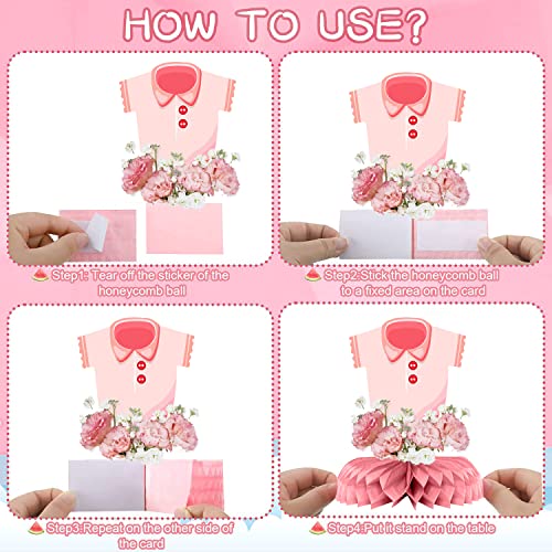 Vifoulal 12 Pcs Baby Shower Honeycomb Centerpieces For Girl, Floral Party Table Honeycomb Decorations, For Newborn Baby Photo Props, Tables Toppers, Girls Gender Announcement Birthday Party Supplies #TOP2