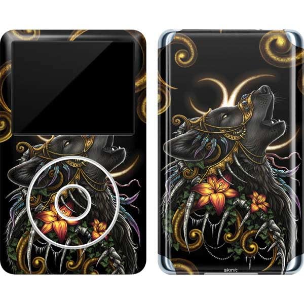 Skinit Decal MP3 Player Skin Compatible with iPod Classic (6th Gen) 80GB - Originally Designed Wolf Howling by Sarah Richter Design