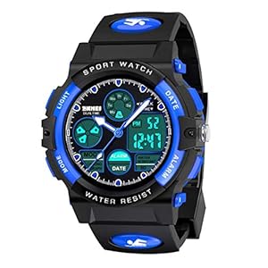 Sport Digital Kids Watch, Multifunction Waterproof Watch for 6-15 Year Old Boys Girls with LED Light Alarm and Calendar…