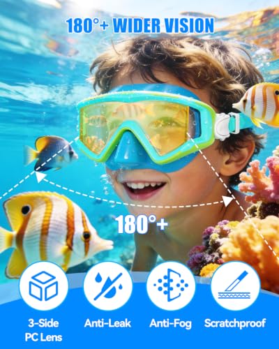 Aegend Swim Goggles for Adults Kids - 220°Wide View Anti-Fog Goggles with Mesh Bag for Indoor Outdoor Pool Beach Swimmming — view 3