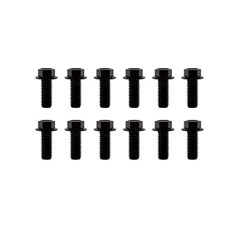 RISON Titanium Flanged Hex Head Bolts M6x1.0x13mm Black 6AL4V Aerospace Grade Ti Bolt Titanium Screw for Motorcycle Car Modification Pack of 12
