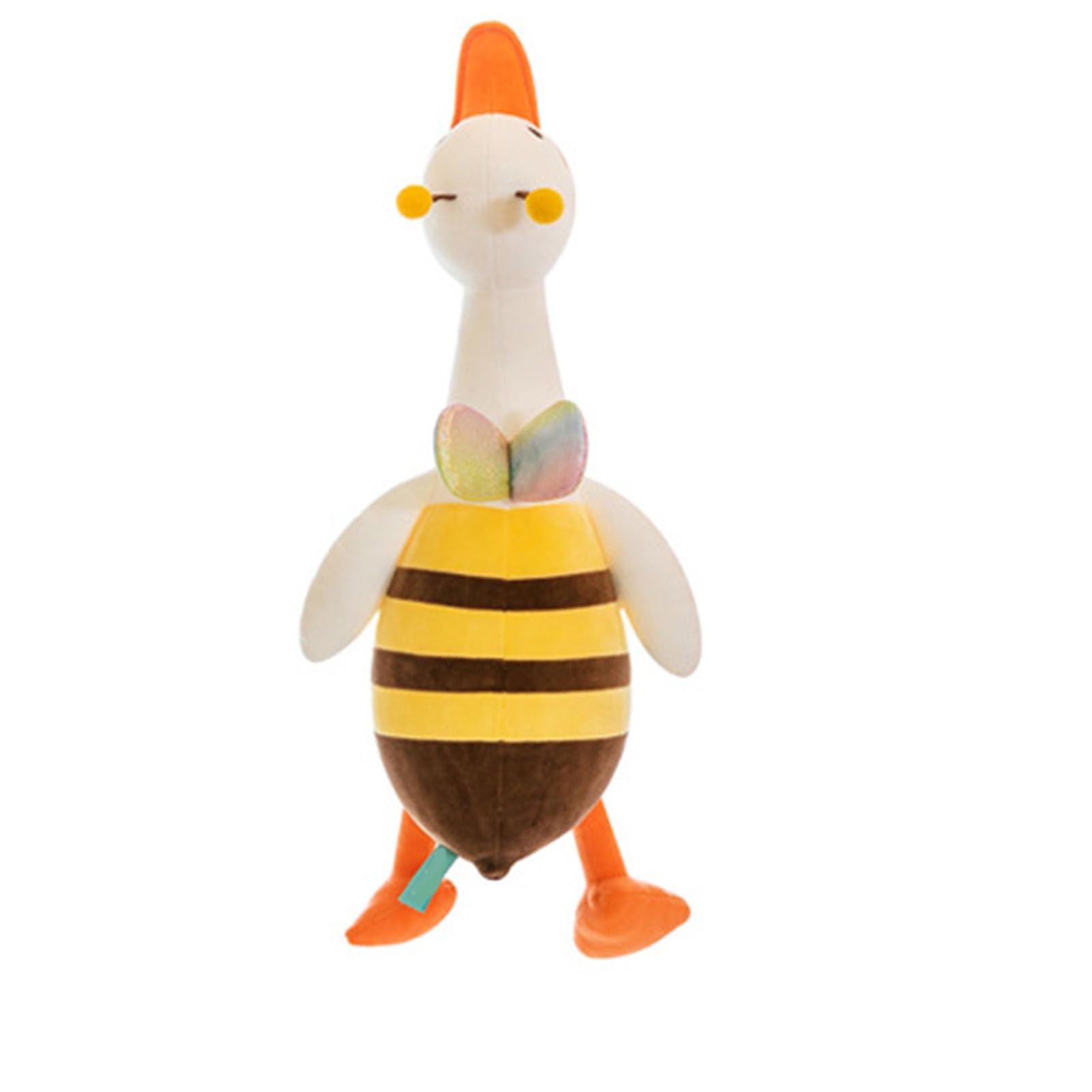 Peluche Anatra d'ape, adorabile cuscino trasformabile in peluche per bambini, tessuto in piumino di cotone (grande)