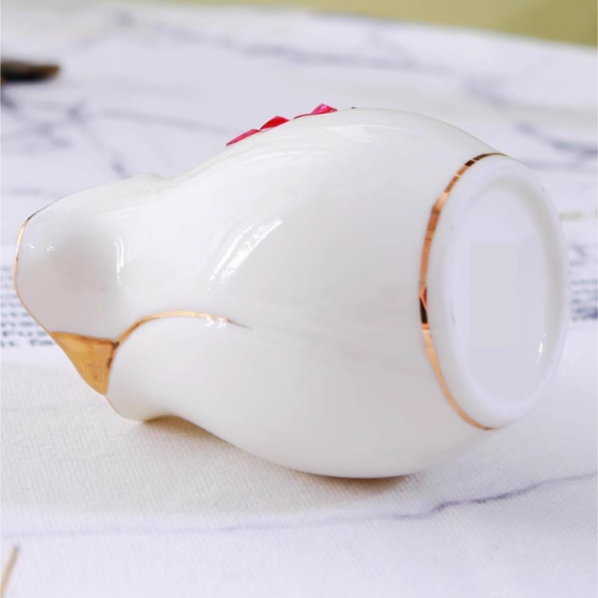 MRKU Pot à Lait, saucière, Tasse à Eau, pichet, crémier, Distributeur de café, sucrier, Lot de 2, Style européen, en céramique, Motif Tournesol doré Peint