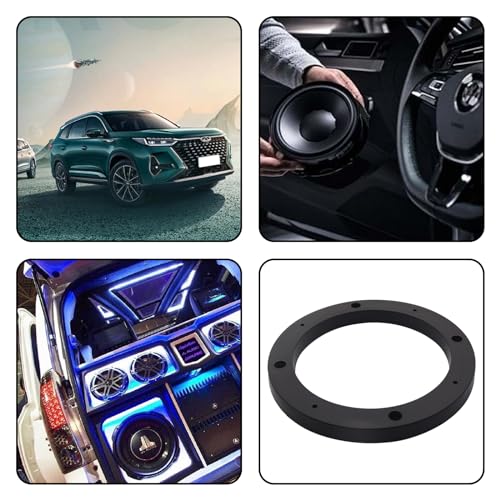 Image of Saim 5 inch Dia Universal Black Plastic Speaker Spacer Adaptor Ring Mounting Bracket Fit ABS Car Stereo Speaker Spacers (2 Pcs)