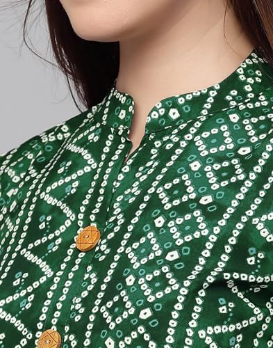 Image of Bollyclues Women's Crepe Bandhni Printed Peplum Top(BC-to)