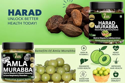 Image of 7HerbMaya Harad & Amla Murabba | Traditional Sweet Dish | Indian Fruit Murabba | Authentic Homemade Taste Pack 2 (2 Kg)