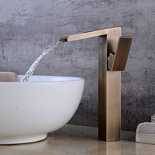 Mitigeur cascade rétro en laiton antique pour baignoire classique