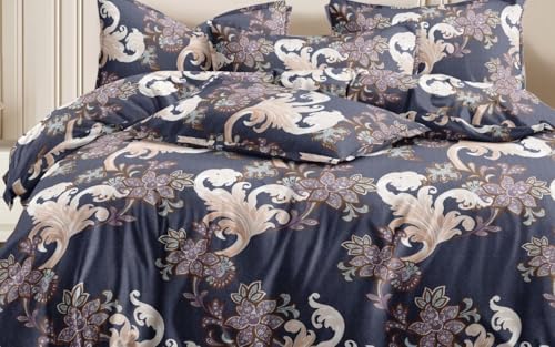 Image of 300 TC Cotton Feel Glace Cotton Fully Elastic Fitted Bedsheet Single Size Double Bed with 1 Pillow Cover (36 inch x 78 inch inches, Sydney)