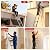 SEEKNEW Telescoping Ladder 6.5 FT, Aluminum Extension Ladder with Triangular Stabilizers, 330 lbs Capacity, Portable Collapsible Ladder for RV, Home; Silver