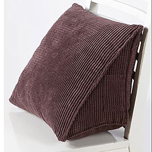 JUNENTER コーデュロイ トライアングル ウエストピロークッション 取り外し可能 洗える オフィス用ピロー 車用ピロー ソファ用ピロー テレビ用ピロー 大型バック パールコットンコアクッション (20 * 36 * 40cm、A)(C)