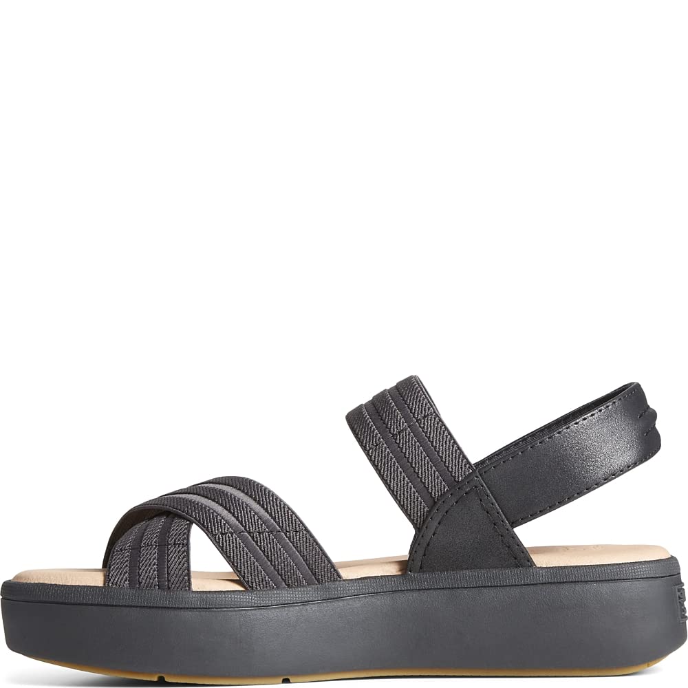 Sperry Bayou Plushstep Flatform, Black, 9.5