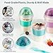 Freshmage Yogurt Parfait Cups with Lids, 2 Pack 20 oz Reusable Overnight Oats Containers with Lids, Topping Compartment & Spoon to Go for Breakfast Meal Prep, Portable & Lightweight (Blue&Green)