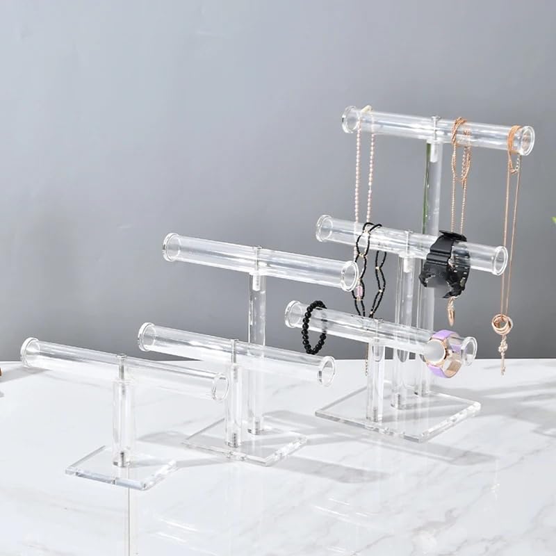Porta Collane Supporto for gioielli, porta braccialetti, orologi e collane, supporto for sospeso(Clear 3 layers)