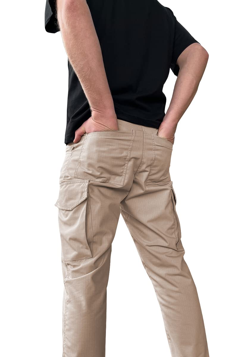 strongAnt Pantalones de Trabajo de Carga elástica con Rodilleras, Bolsillos y Cremallera para Hombre — view 4