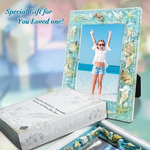 Fonmy Picture Frames 4X6 Seascape Acrylic Frame For Wall Decor And Tabletop Display Worth Memorial Gifts Picture Frame Blue Ocean Seasell Photo Frame As Home Decor. #TOP1