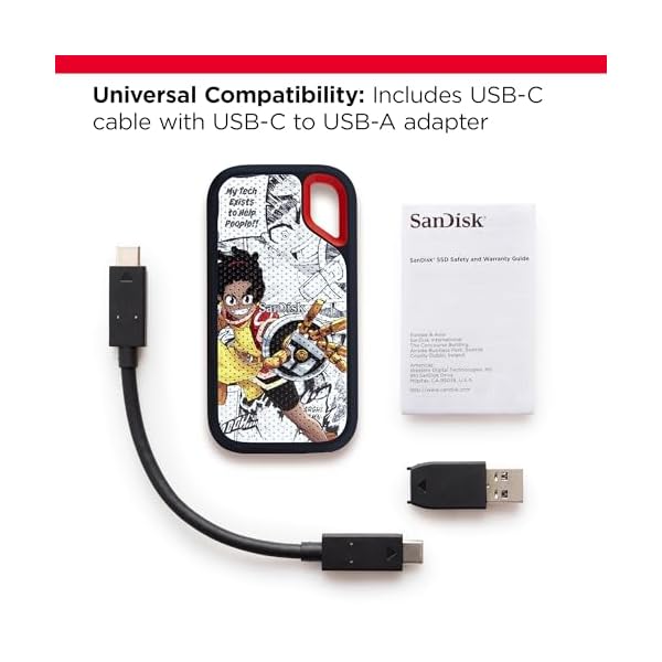 SanDisk SSD portátil Extreme de 1 TB, edición Afrofuturismo, hasta 1050 MB/s, USB-C, USB 3.2 Gen 2, resistencia al agua y al polvo IP65, firmware actualizado, unidad externa de estado sólido - - Image 4