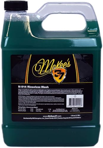 McKee's 37 - N-914 Lavado sin enjuague V2 | Lavado de autos rápido y fácil sin enjuague, potente jabón para automóvil, seguro para todos los