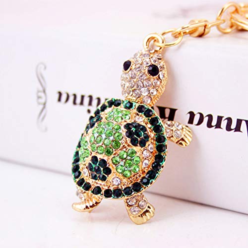 Cute Turtle Shape Crystal Rhinestone Sparkling Keychain Bag Pendant Handbag Charm for Women Girls