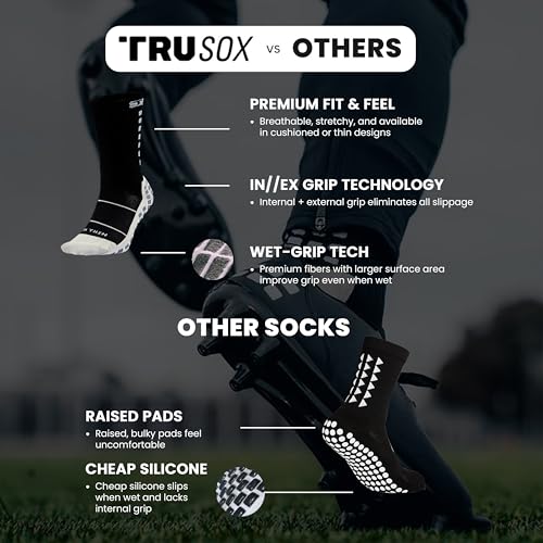 3.0 Cushioned Grip Socks, Made in the USA, Non-Slip Full Length Socks for Unisex with Grip for Football & Soccer3