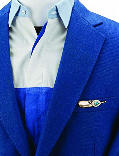Knighthood Golden Feather with Blue Stone Detailing Lapel Pin/Brooch Golden3