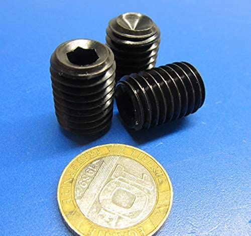 Alloy Steel Cup Point Set Screws M14 x 2 mm x 20 mm Length 15 pcs
