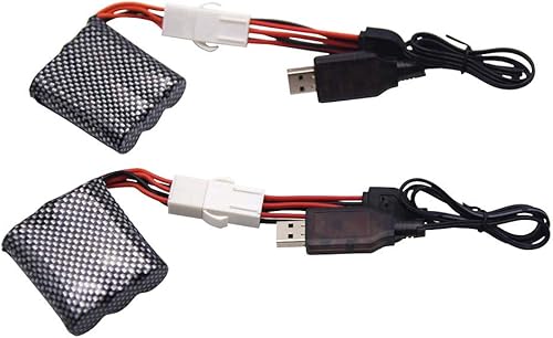 Miniatura 4 de Blomiky Paquete de 2 baterías de iones de litio EL-6P 9.6V 800mAh 15-DJ02 15-DJ03 adecuadas para 9120 S913 S916 S911 S912 9123 9112 1/12 coche de