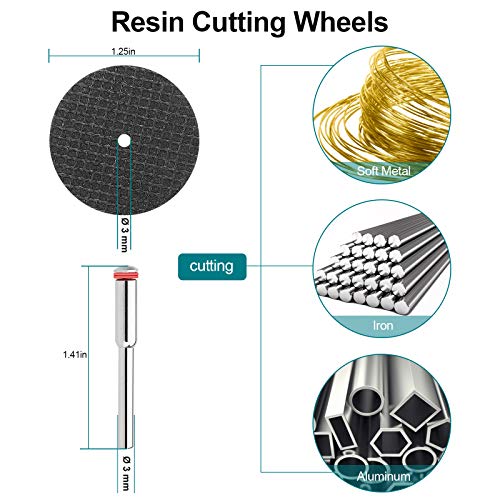 60-Pack Rotary Cutting Wheels Tool Kit - 545 Diamond Cutting Wheel, Mini Hss Circular Saw Blades, Resin Cut-Off Wheels With Keyless Chuck And Mandrels For Woodworking Metal Glass Plastic Stone #TOP2