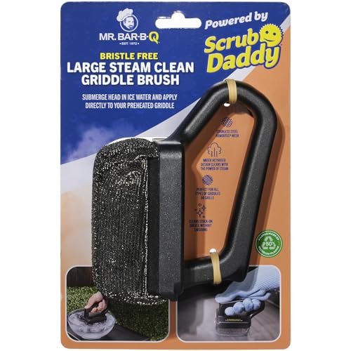 Mr. Bar-B-Q Bristle Free Large Steam Clean Griddle/Grill Brush Powered by Scrub Daddy
