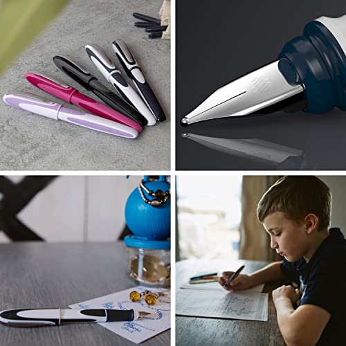 Image of Schneider Ray Fountain Pen, Blue Ink, Teal Barrel, Rubberize Grip, Right Handed Medium Iridium Tip, Refillable, Erasable Blue Ink, 1 Each (168205)
